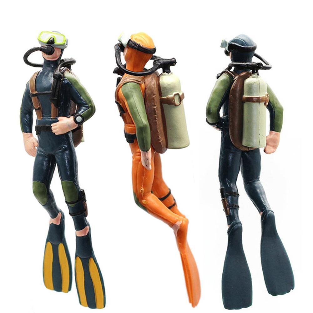 Plastic Seabed Exploration Diver Doll Scene Decoration Toys Oceans Diver Miniature Action Toys Scene Model Figures J5H8