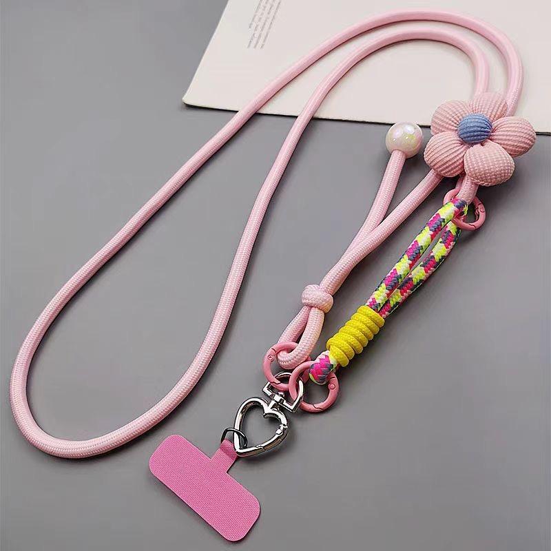 Carrying Mobile Phone Colorful Woven Lanyard Adjustable Bag Crossbody Rope Anti-loss Rope Wrist Strap Lanyard Outdoor Simple
