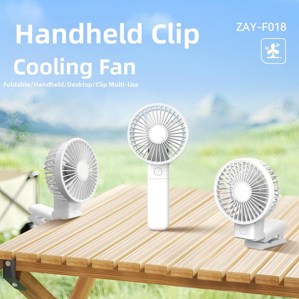 Lightweight Portable Clip Fan USB Rechargeable with 3 Wind Speeds for Desk Handheld or On-the-Go Cooling Quiet Brushless Motor
