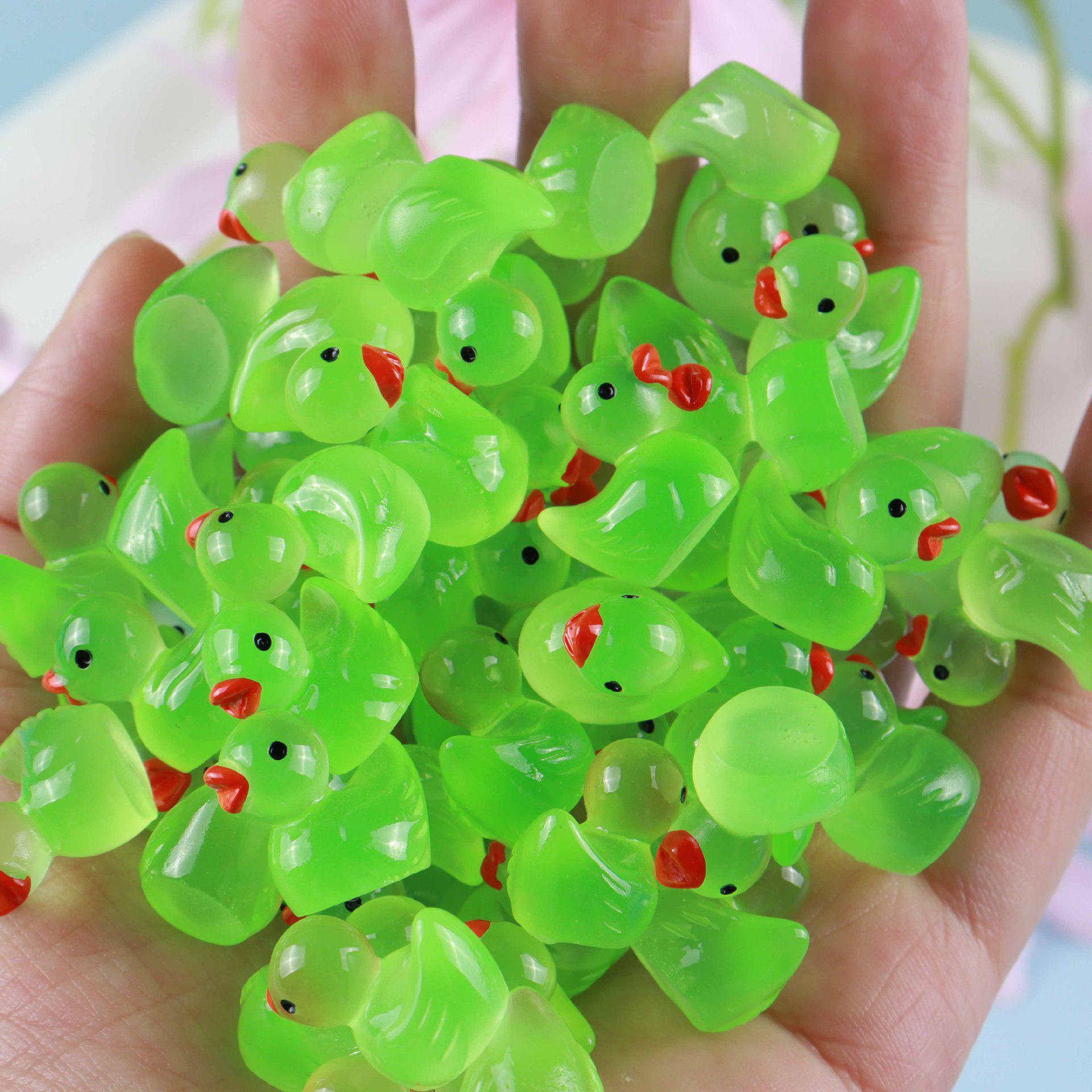 

Світний жовтий каченя-підвіска - Мила мікроландшафтна прикраса та шпилька для волосся