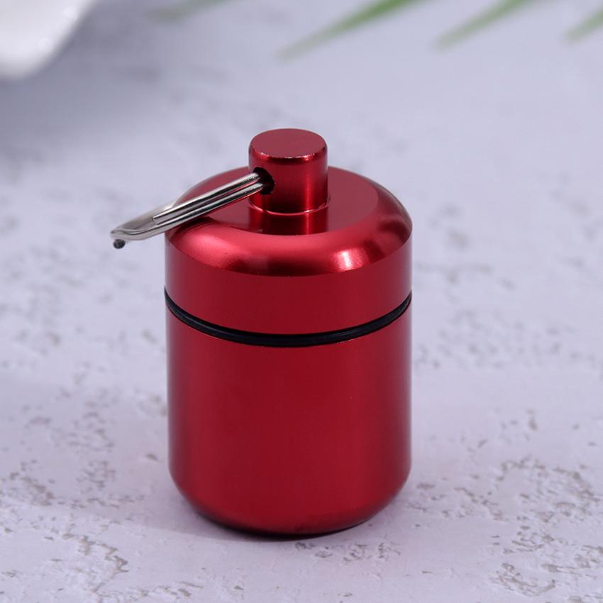 1 Stück Metall Mini Wasserdicht Legierung Reise Pillendose Pillenflasche Versteck Medikamentenhalter Behälter Schlüsselanhänger Medizinbox Gesundheitswesen
