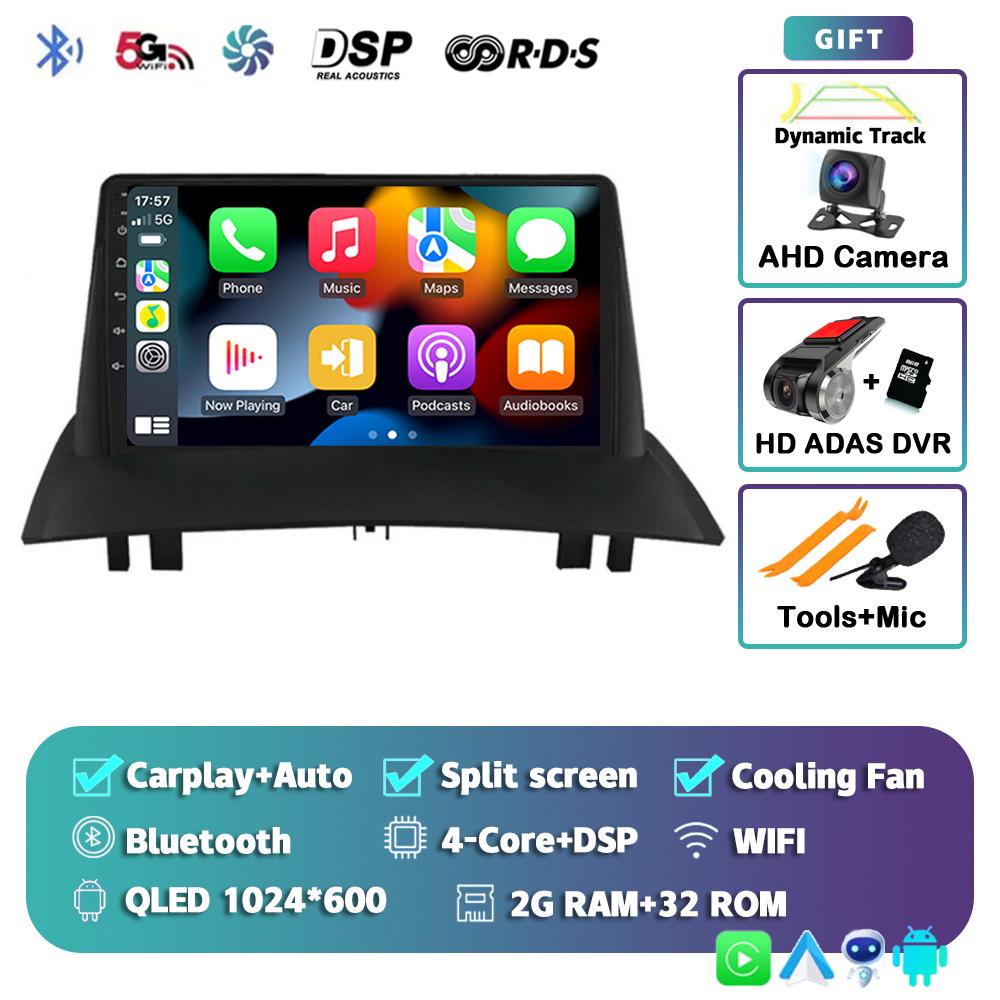 Android 14 Carplay Auto Car Radio For Renault Megane 2 2002 - 2006 2007 2008 2009 Multimedia Player Stereo GPS DSP WIFI+4G Video