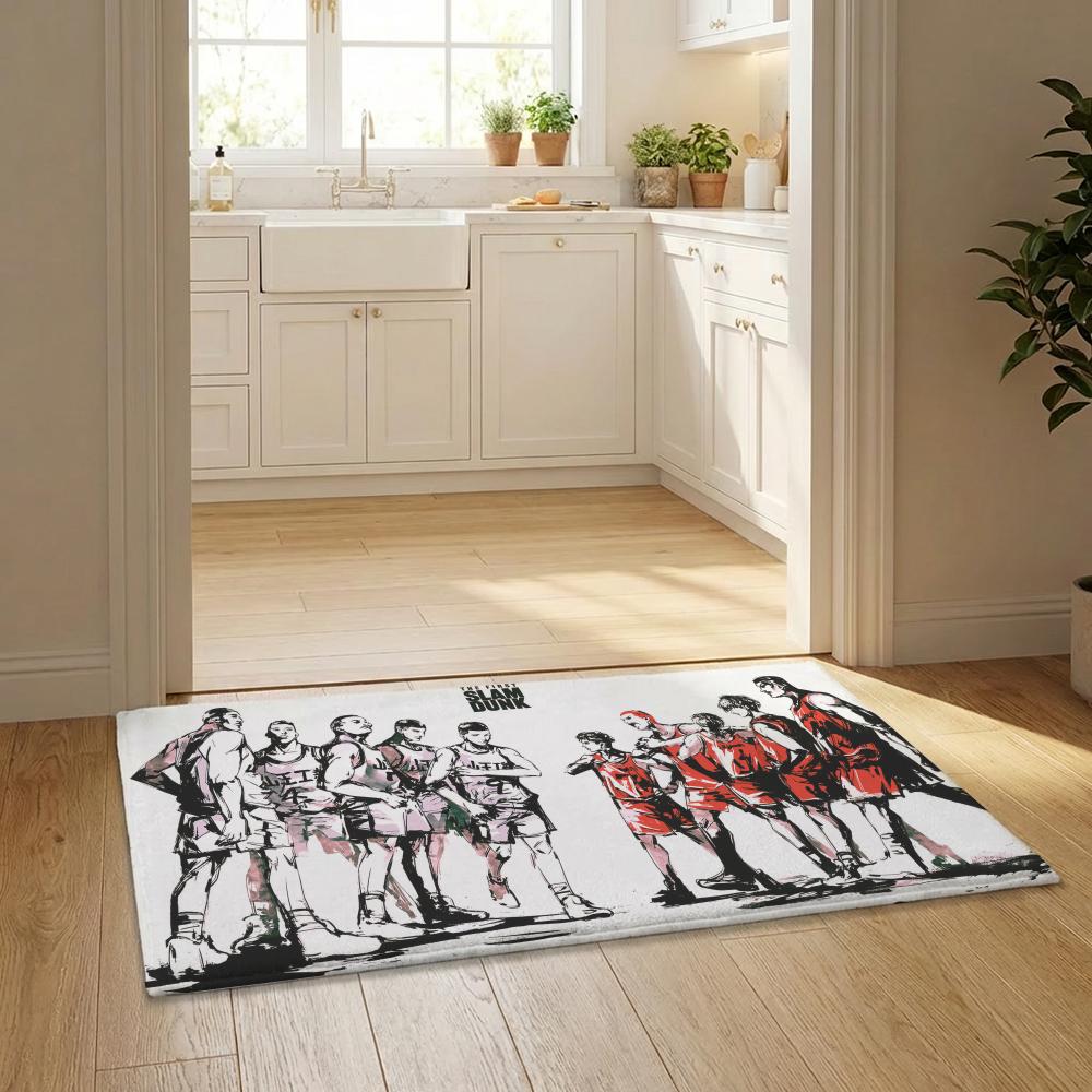 Classic anime THE FIRST SLAM DUNKS Floor Mat Flannel Door Mat Non-Slip Bedroom Living Room Home Decor