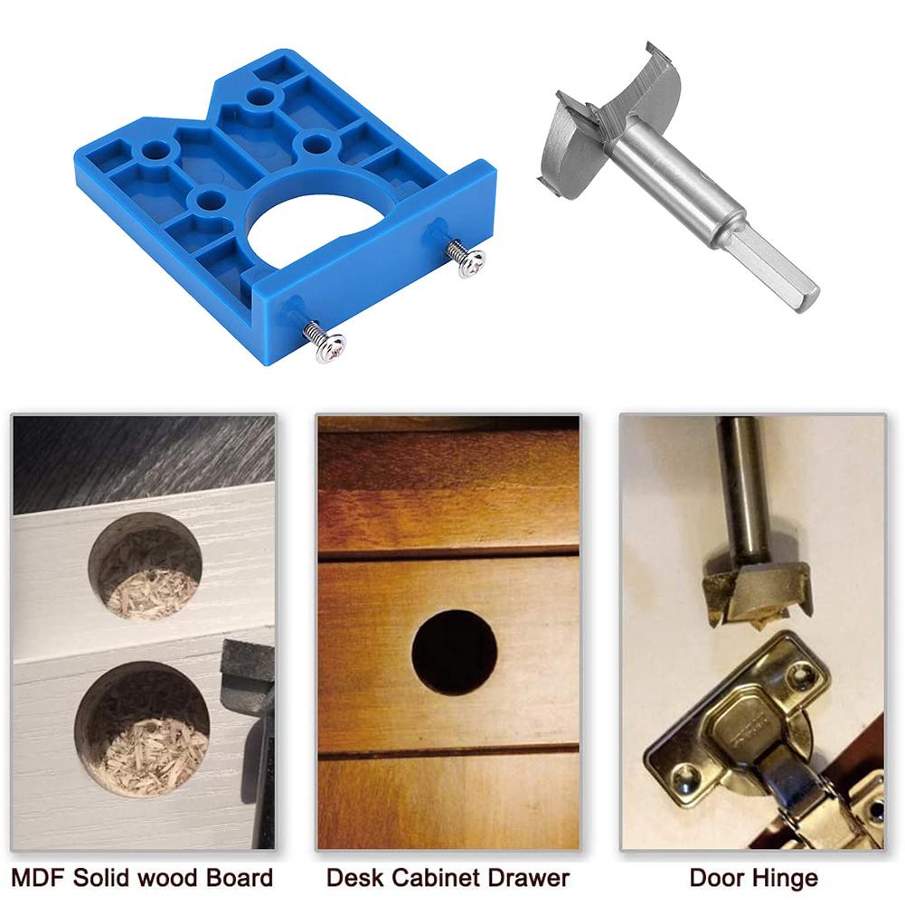 Buy 35mm Hinge Drilling Jig Concealed Hinge Hole Drilling Guide + Drill