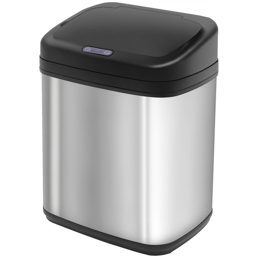 Sensor Trash Can 20L Stainless Steel Automatic Trash Can with Motion Sensor, Inner Bucket 33 X 25 X 42.5 Cm Silver+Black