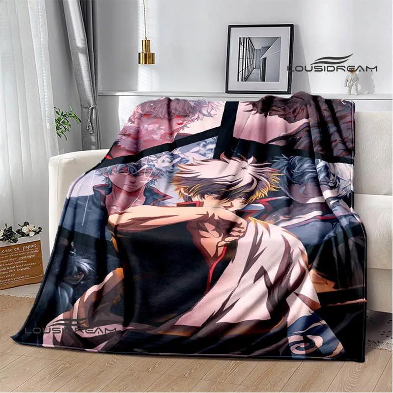 GINTAMA Cartoon Printed Blankets Picnic Blanket Warm Flannel Blankets Home Bed Linings Blankets for Beds Birthday Gift