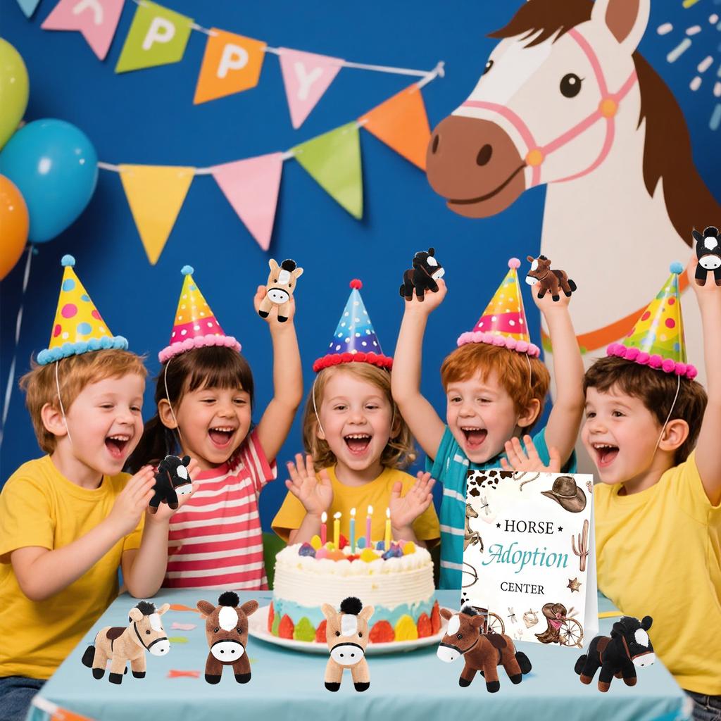 12-120Pcs 4Inch Horse Stuffed Animal Horse Toys Horse Plush Adopt A Horse Party Favor Standing Stuffed Horse Mini Plush Birthday