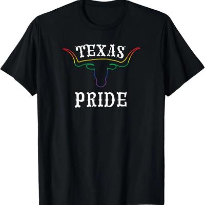 LGBT Texas Longhorn Gay Pride Month Rainbow Lesbian T-Shirt