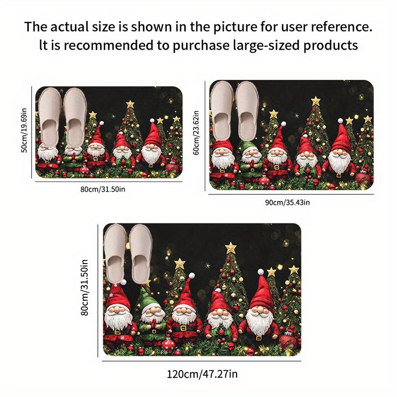 Flannel Thickness 0.47inch - 1pc New Christmas Character Welcome Doormat, Holiday Decorative Printed Non-Slip Absorbent Mat Area