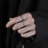 Silver Color Irregular Stars Rings Vintage Gothic Ring for Men Women Fashion Cross Star Open Adjustable Ring Y2k Jewelry Gift