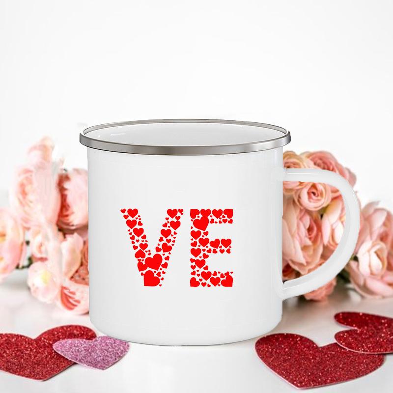 Frau/Herr Richtig Druck Paar Tassen Kreative Kaffeetasse Getränk Dessert Frühstück Milchbecher Emailletassen Henkel Trinkgeschirr Valentinstagsgeschenk