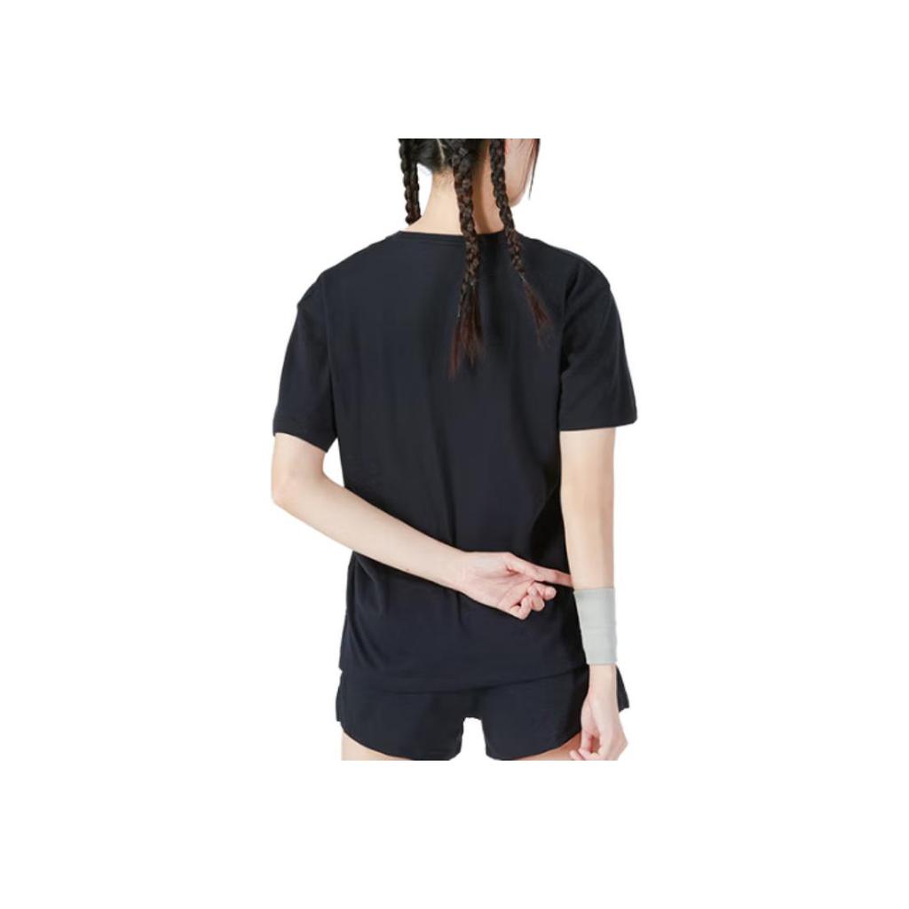 Under Armour Letter Print Crew Neck Pullover Short Sleeve T-Shirt American Vintage Women Tops Black 1365850-001