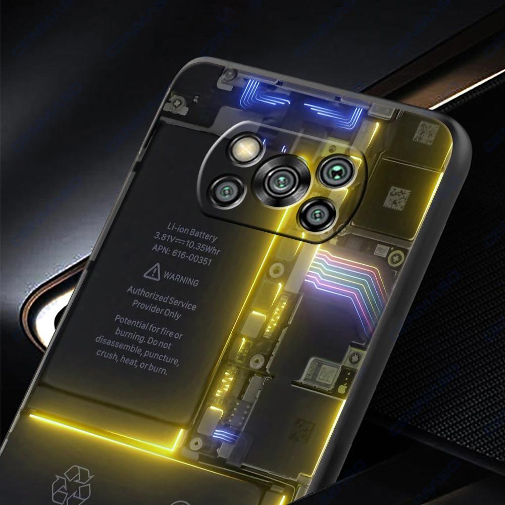 Main Circuit Board Pattern Phone Case for Xiaomi Poco F7 F6 F5 F4 F3 X6 X5 X4 X3 NFC F7 Ultra M4 C51 C55 GT 5G Soft TPU Cover