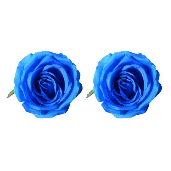2 Pcs Realistic Artificial Rose Flower Heads Faux Silk No Stem Rose Heads