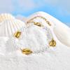 Bohemian Metal Shell Pearl Bracelet for Women Waterproof Stainless Steel Bead Bracelet Summer Beach Vacation Wrist Jewelry 2026