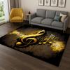 3D Musiknote Kunst Teppich Läufer Fußmatte für Wohnzimmer Sofa Zuhause Schlafzimmer Fußmatte Küchendekor, Spielzimmer Rutschfester Bereichsteppich Geschenk