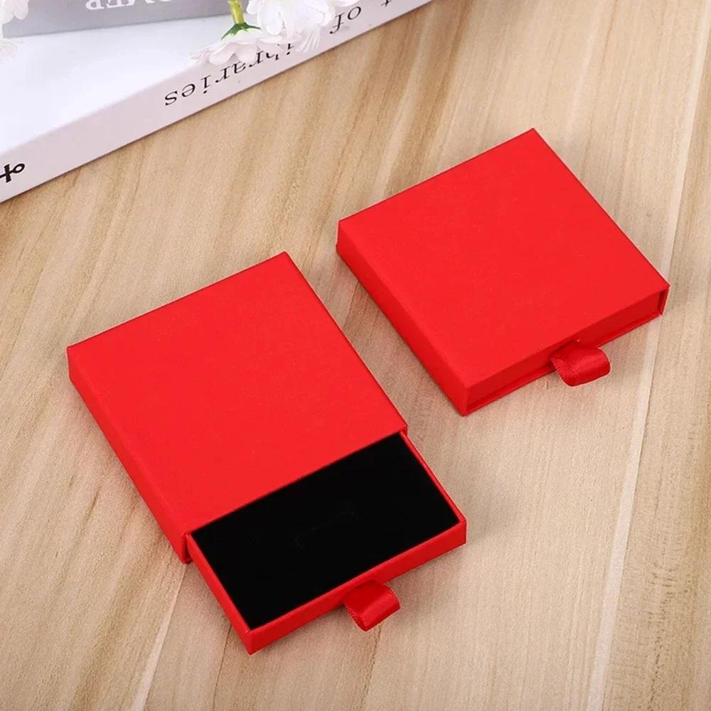 Thick Kraft Paper Drawer Jewelry Set Packaging Box Ring Necklace Bracelets Earring Gift Case Container With Sponge Inside