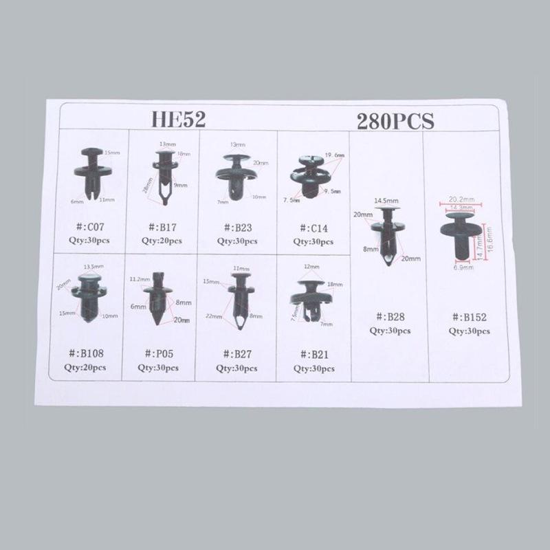 280-Piece Car Door Bumper Clips for Toyota, Honda, Lexus, Land Rover, BMW.