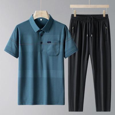 Summer 2024 Father's Day Polo Set for Middle-Aged Men - Short-Sleeve Sportswear for Dad (50-60 Years)
