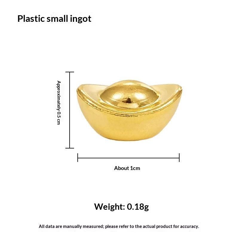 Mini Wealth Luck Charms 100PCS Gold Ingots Small Gold Dollars for DIY Craft Bag Pendant Accessory Home Living Room Decor