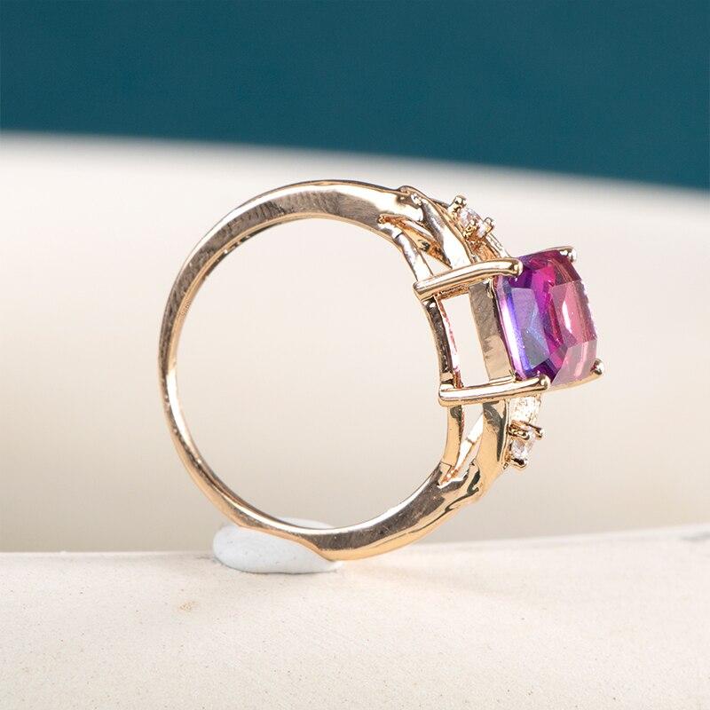 BELLA BOX Luxury Women Jewelry Cocktail Party Rings With Multicolour Zircon Stone Silver Plated Anniversary Party Ring Band Gift