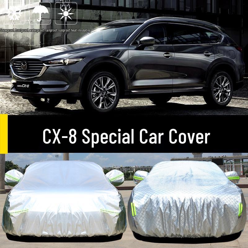 

Чехол для автомобиля Mazda CX-8: Солнцезащитный, Дождестойкий, Пылезащитный, Теплоизолирующий Солнцезащитный Чехол. CX-8 Bright Silver Aluminum Film Thickened