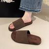 Premium sense simple one-word slippers women's 2025 new fashion versatile lazy with skirt casual open-toed slippers