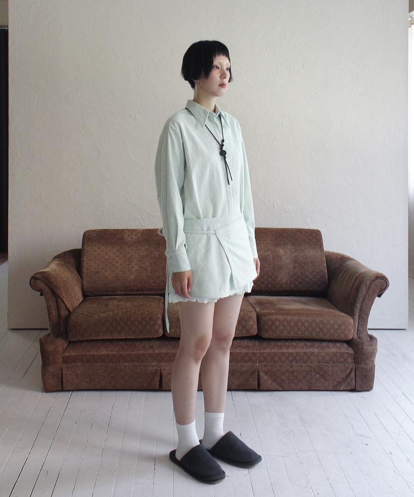 RUBATI Jacquard Shirt Half Apron_Mint