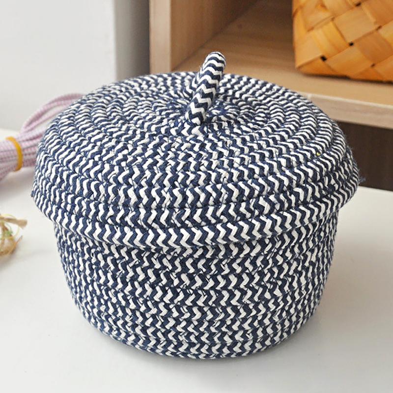 1 шт. Высококачественный настольный органайзер ручной работы своими руками, простая плетеная корзина для хранения с крышкой