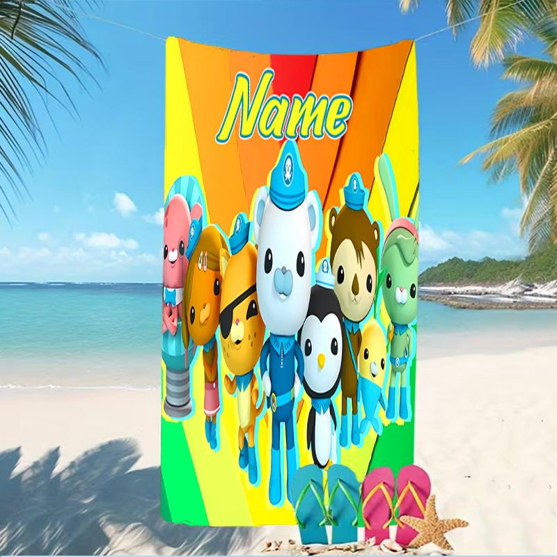 Customizable personalized beach towels Octonauts themed designs.Suitable for the beach, yoga, sports;ideal as beach accessories