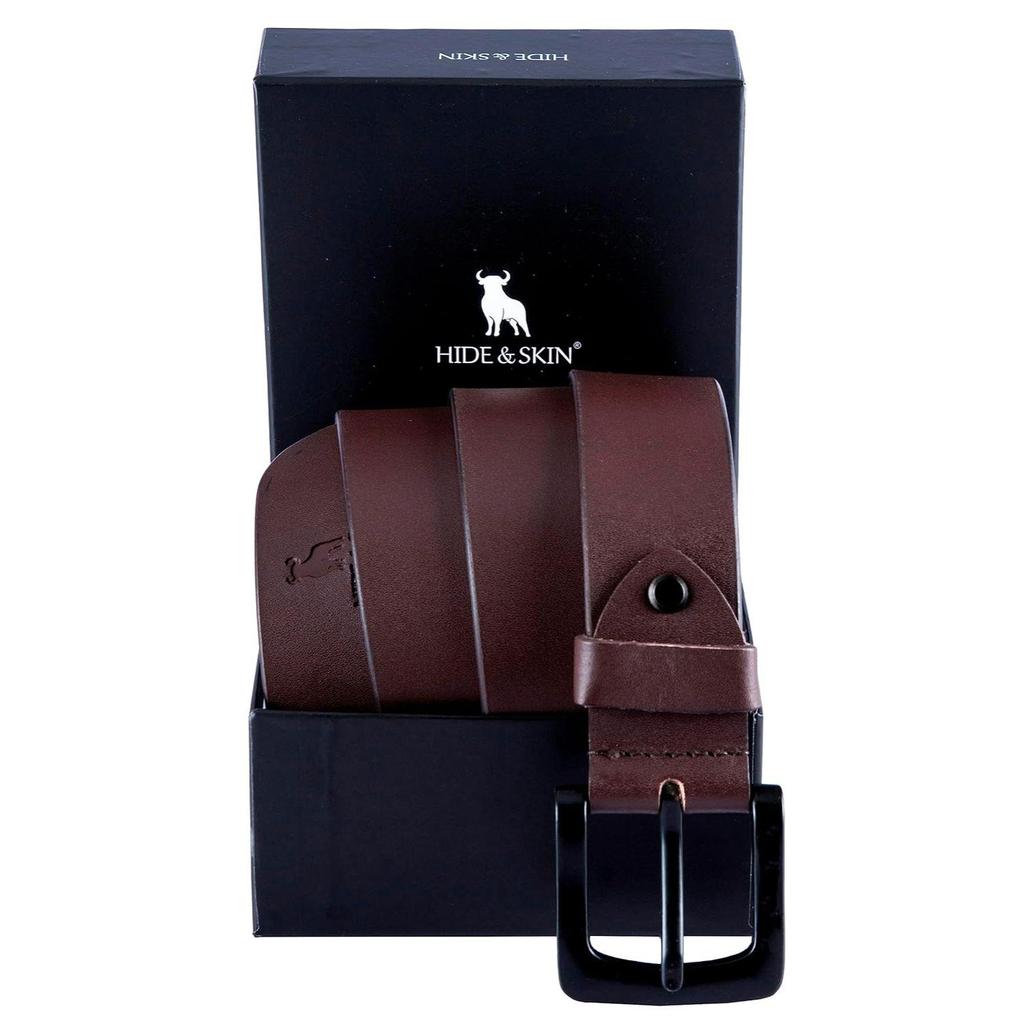 Full Grain Genuine Leather Belt for Men | Belt for men leather | Casual Belt | Jeans Belt |Adjustable Free size fits 28-40 inches | Gift Box included
