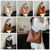 Elegant Solid Color Handbag Large Capacity French Underarm Bag Soft PU Tote Bag  Shopping
