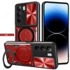 Slide Lens Push Window Armor Funda for OPPO Realme C75 4G Case for Realme 14X V60 Pro Case Magnetic Ring Stand Holder Cover