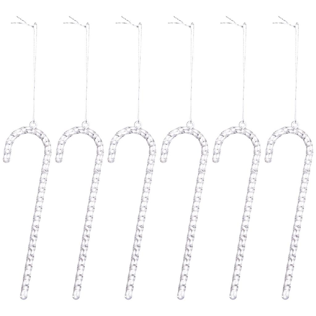 Colorful Acrylic Candy Cane Ornaments - Christmas Tree Icicle Pendants