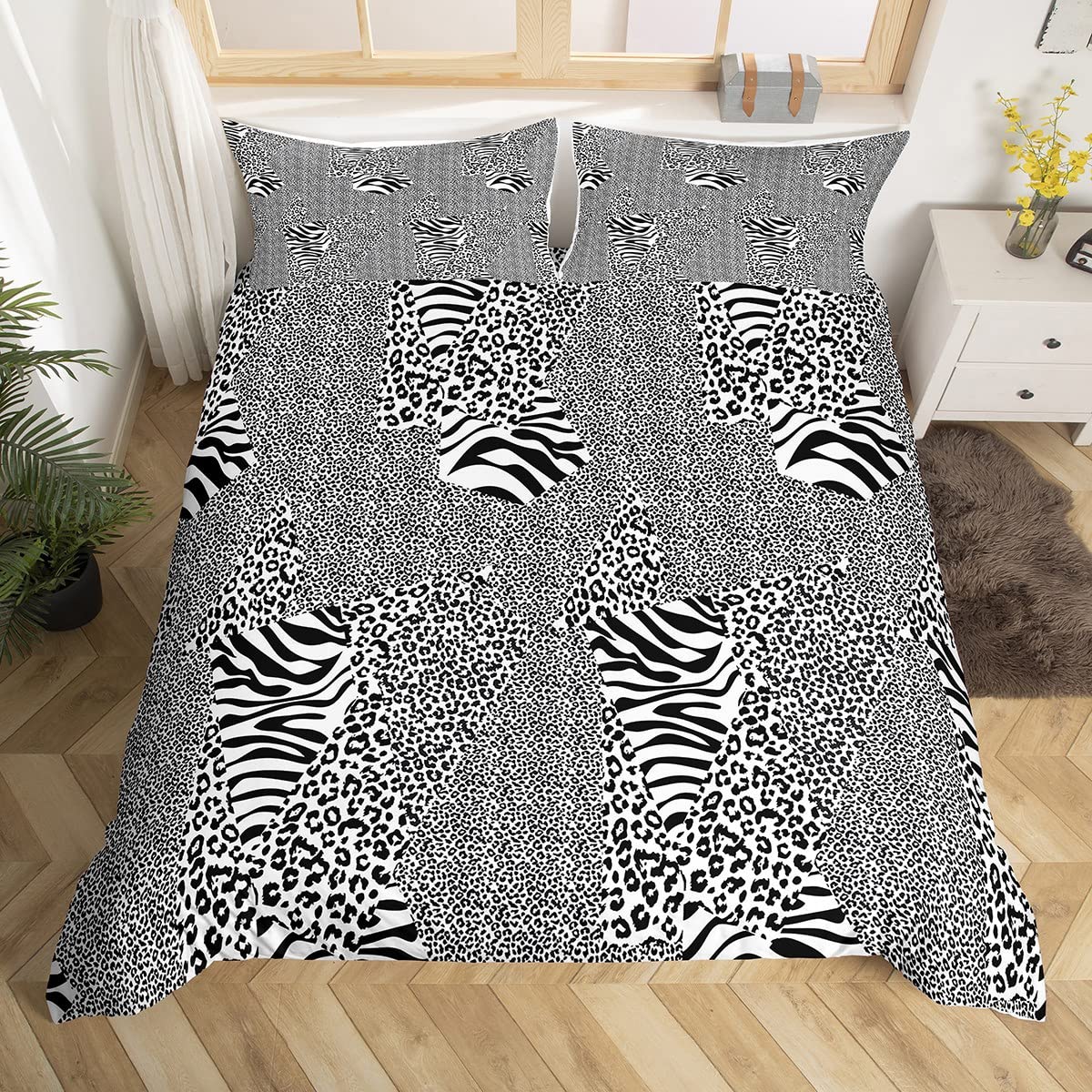 

Leopard Print Duvet Cover Set King Size Colorful Cheetah Printed 2/3pcs Twin Bedding Set Africa Leopard Pattern For Girls Women EU Single(135*200cm)3pcs