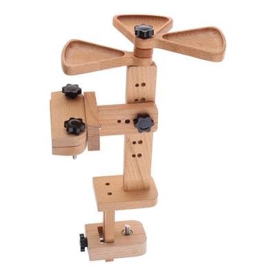 Adjustable Rotated Embroidery Hoop Stand 360 Degree Rotating Embroidery Frame Stand Wooden Cross Stitching Hoop Stand