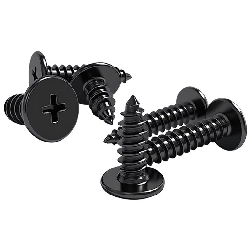 Carbon steel black oxide large flat head self-tapping screw