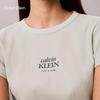 Calvin Klein Jeans Women's CK Logo Ribbed Slim Fit Tee