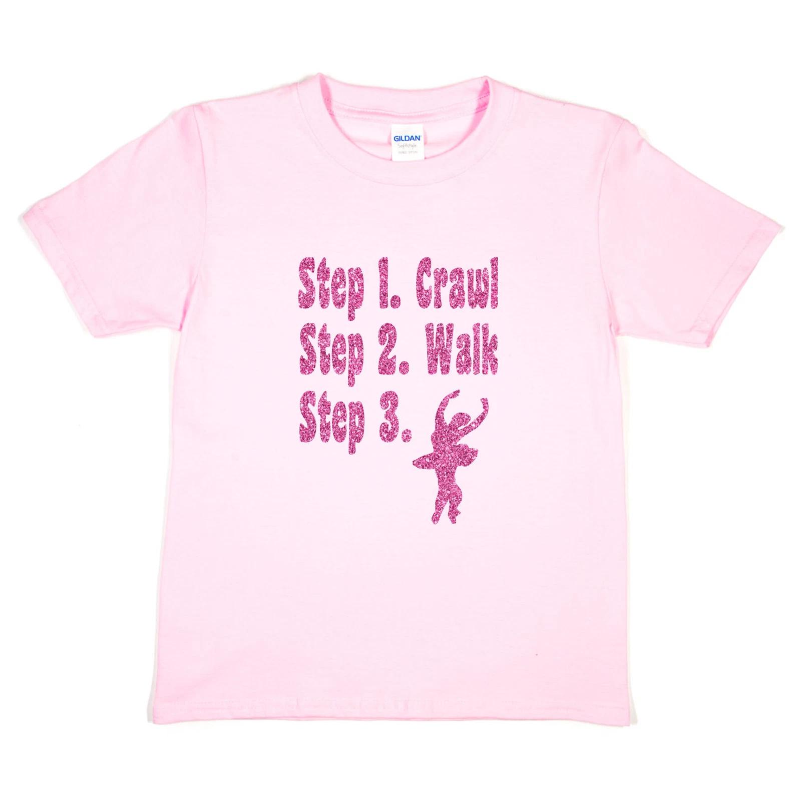 Steps To A Ballerina Dancer Disco Ballet Birthday Funny Girls Kids T shirt M