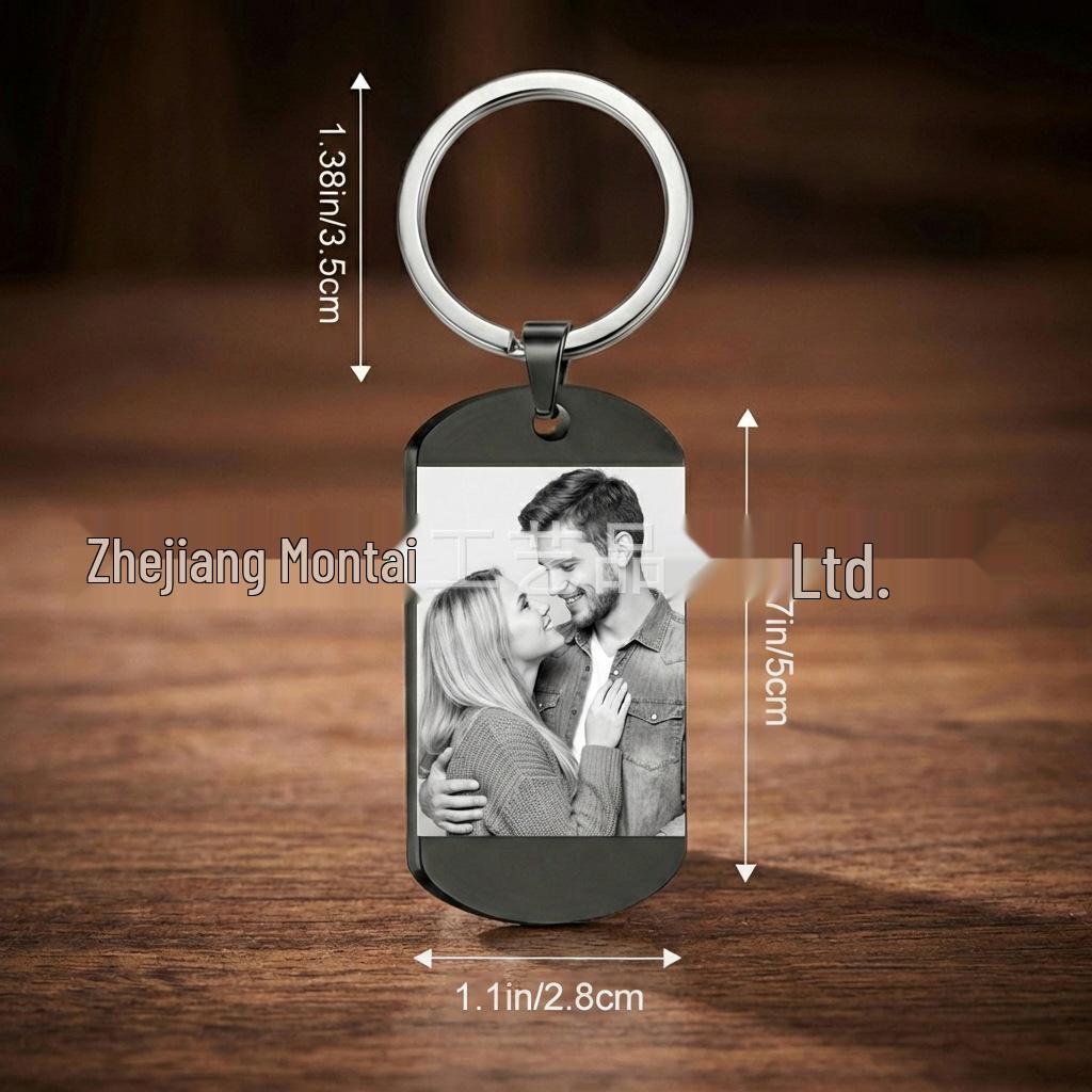Anime Character One-Piece Laser Engraved Stainless Steel Dog Tag Keychain - Military Style Festival Gift
