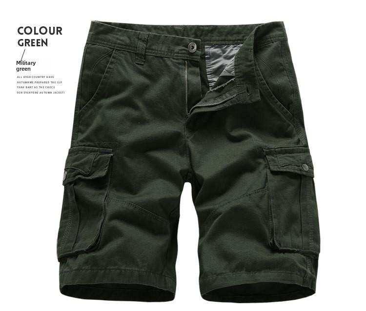 Men's Summer Embroidered Straight-Leg Workwear Shorts - Breathable Loose Fit, Plus Size