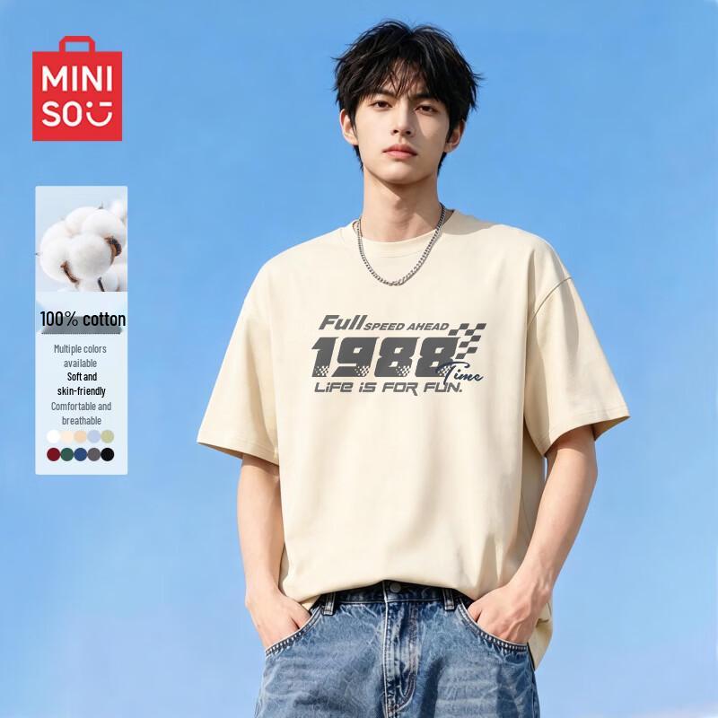 MINISO Men s Pure Cotton Fashion T-Shirt S