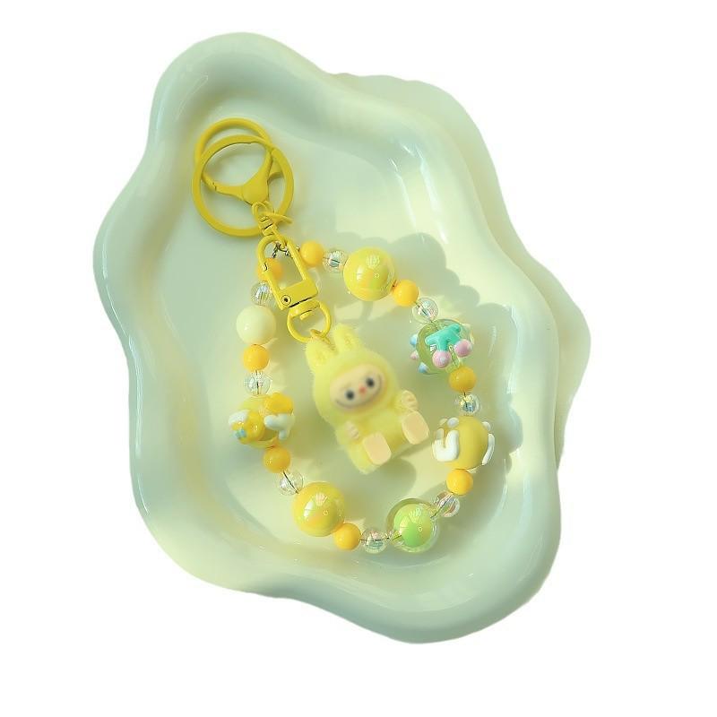 Creative Keychain Hand-painted Beaded Pendant Girl Heart Cute Backpack Bag Jewelry Pendant Gift