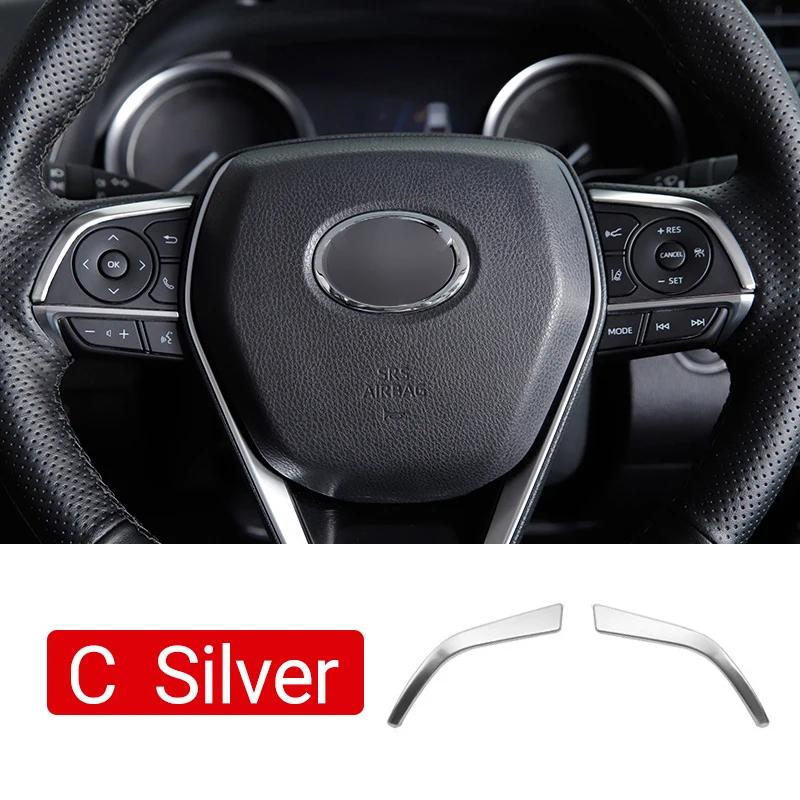 For Toyota Camry XV70 70 2018 2019 2020 2026 2026 2026 Stainless Car Steering Wheel Decor Sticker Trim Strip Interior Accessorie
