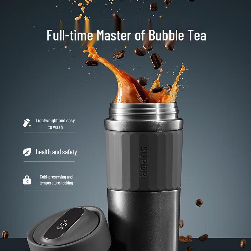 Supor Smart Titanium Thermos Mug with Temp Display