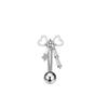 1pc Stainless Steel Zircon Eyebrow Nail Piercing Bent Pod Eyebrow Ring Cartilage Piercing Body Piercing Zircon