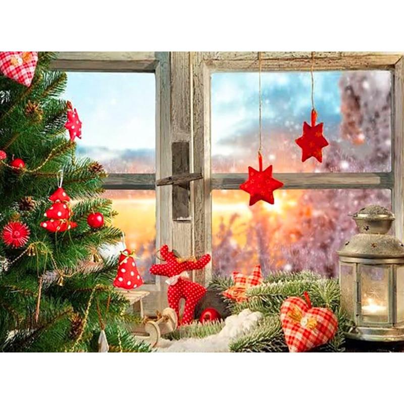 New 5D DIY Diamond Painting Snow Scene Diamond Embroidery Christmas Cross Stitch Full Round Drill Home Decor Manual Gift