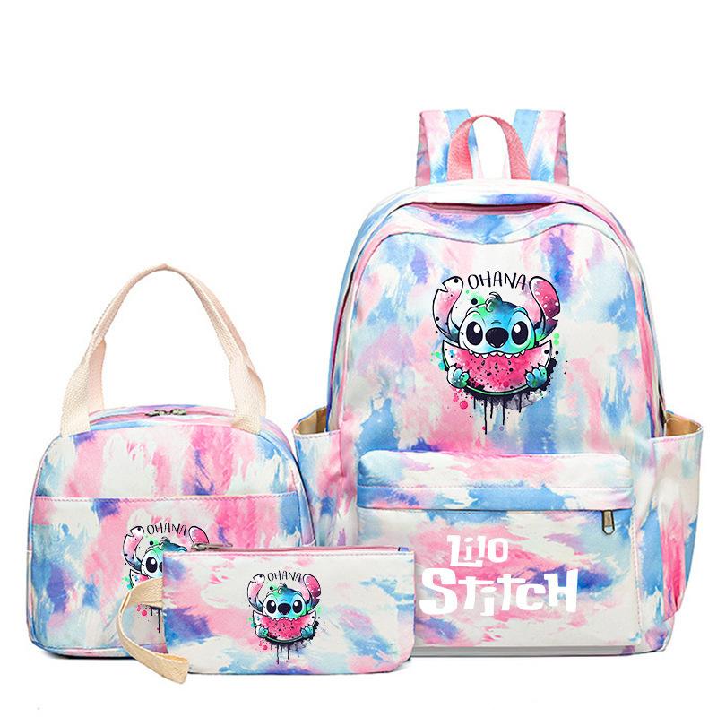 Cartoon Animation Schoolbag Large Capacity Primary And Secondary School Students Backpack Meal Bag Pencil Bag Three-Piece Set