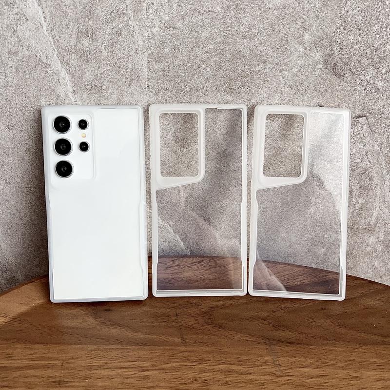

Для Samsung S24 Ultra S23 Fe A55 A54 A53 A52 A35 A34 A25 A15 A14 5g ударопрочный прозрачный TPU мягкий тонкий квадратный чехол