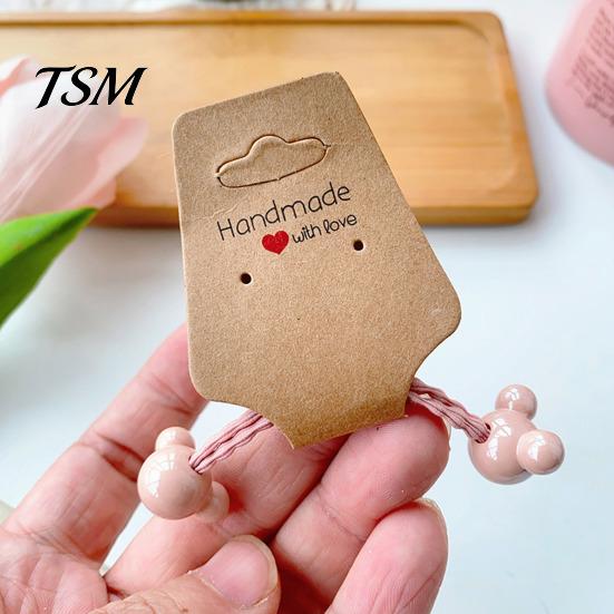 Necklace Packaging Cards 100/200 Pcs Bracelet Display Self-Adhesive Jewelry Selling Card Kraft Paper Tags Keychain Hanging Displays for Chokers